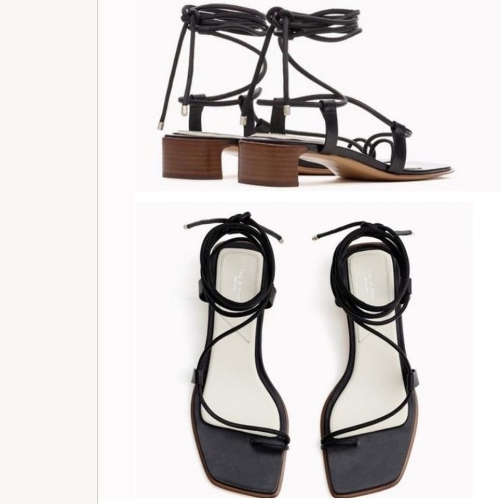 NWT Rag‎ & Bone Cindy Leather Tie Heel Sandal In Black Size: US 9 NIB $398 - Picture 4 of 6